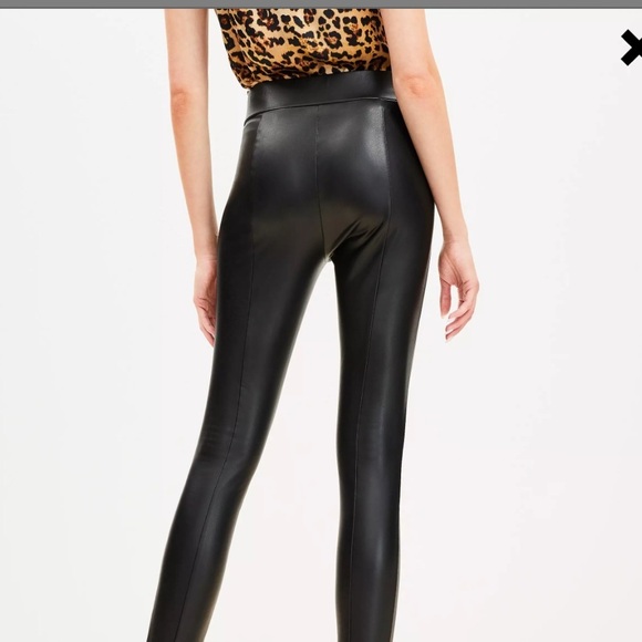 Ann Taylor Loft stretch, faux leather pants - Picture 3 of 8